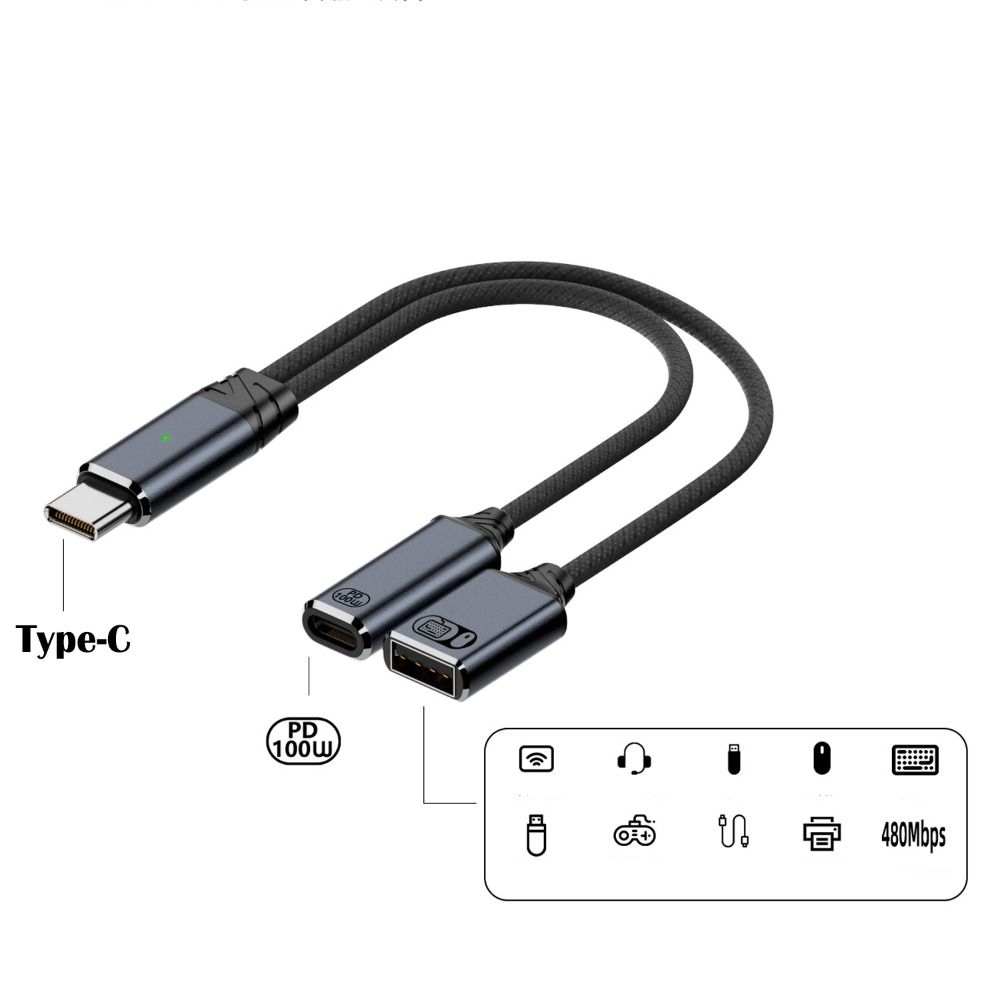 2 in 1 USB Headphone Converter PD 100W Y Cable NEW Type C Splitter  Keyboard Mouse