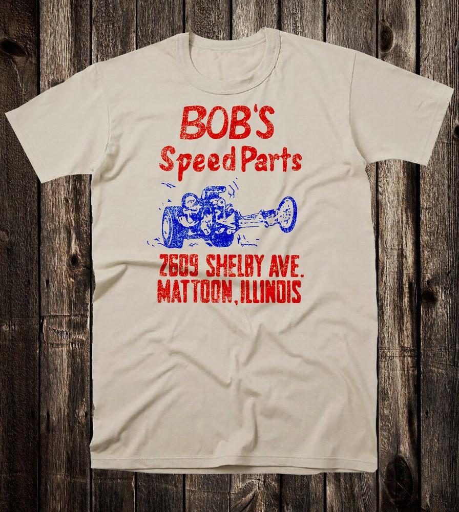 Retro Hot Rod Tee T Shirt Drag Racing Bobs Speed Parts Shop Mattoon Illinois Unisex T-Shirt XXXL