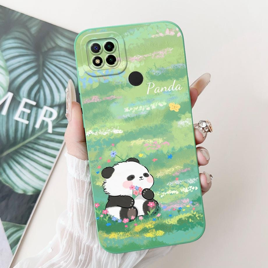 For Xiaomi Redmi 9 9Prime 9A 9AT 9C NFC 9T 9 Power Case Soft Silicone Housing Goothic Style Cartoon Panda Flower Back Cover
