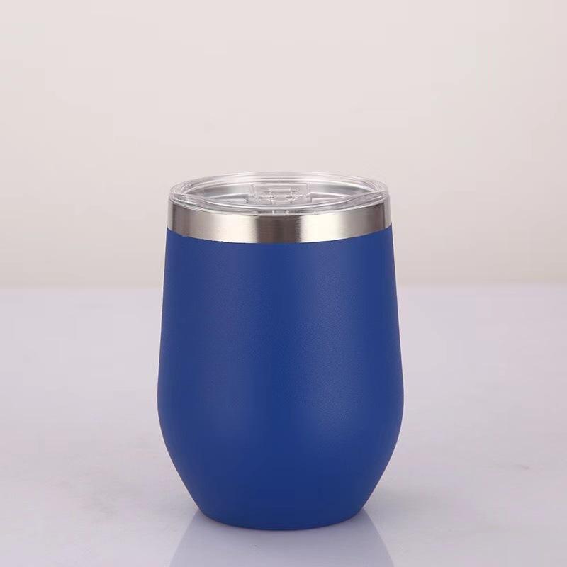 12OZ Stainless Steel Eggshell Cup Double Wall Insulated Vacuum Drinking Cup with Lids U-shaped Coffee Mug Thermal Cup for Coffee