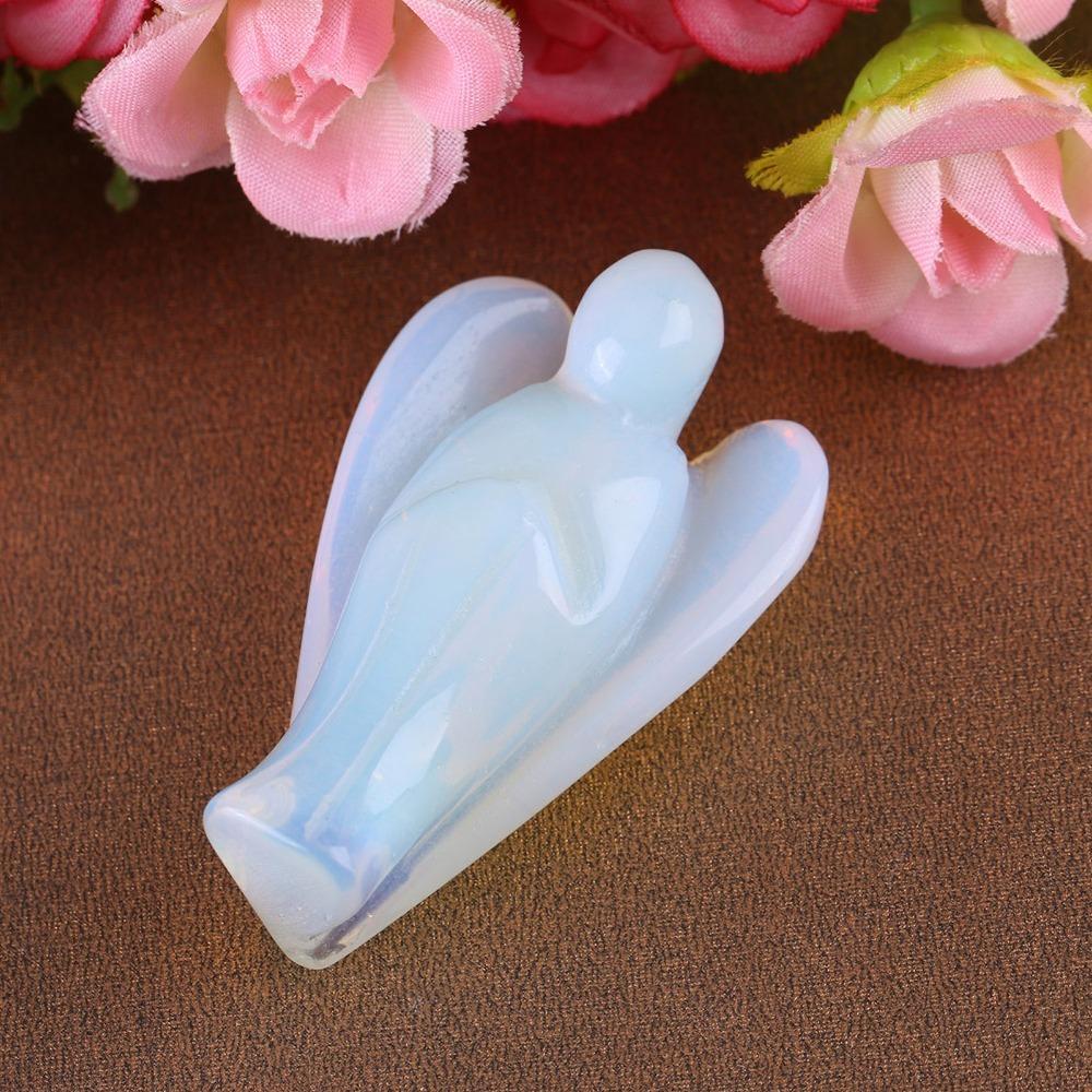 Crystal Opalite Crystal Angel Angel Crystal Guardian Angel Statues Hand-Carved Angel Room Decor