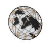 World Map Wall Clock 24 Inch Quartz Silent Battery Operated Round Modern Decorative Wall Clock for Living Room Entryway