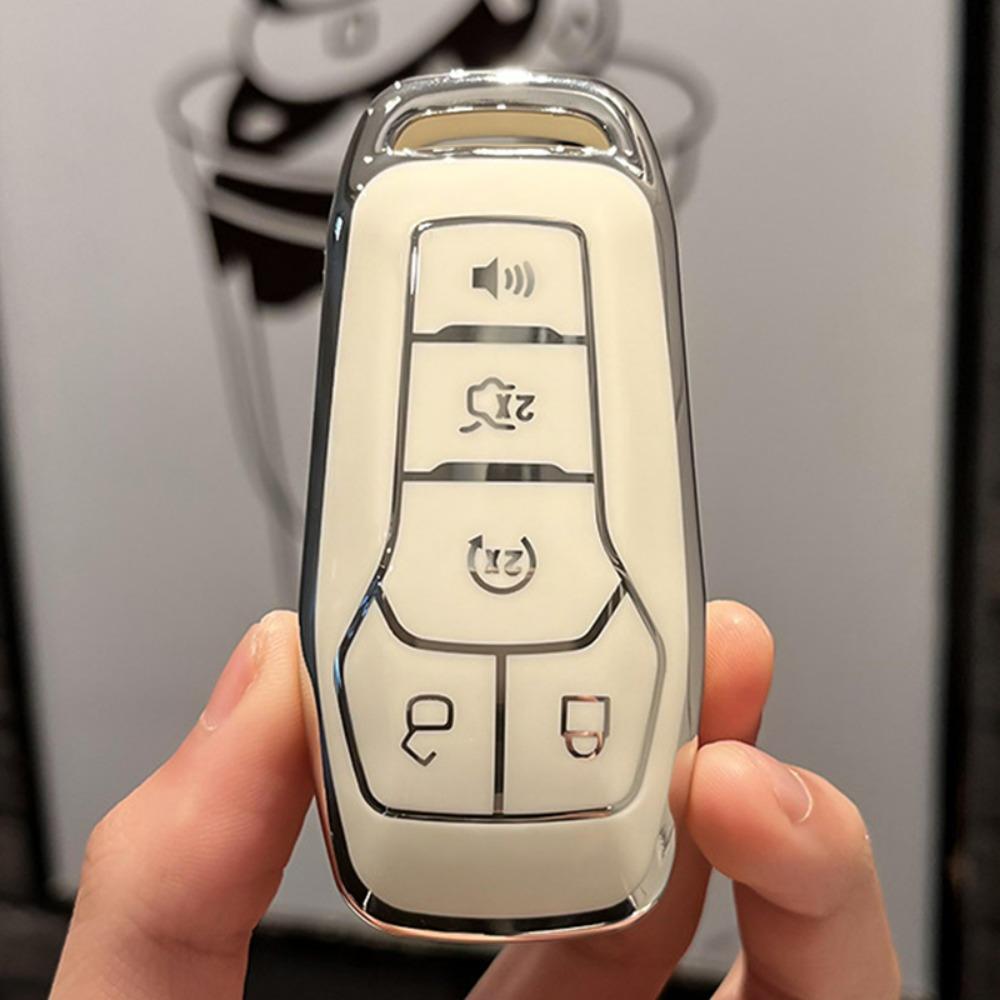TPU Shell Fob Holder Keychain For Ford Fusion Mondeo Mustang F 150 Explorer Edge 2015 2016 2017 2018 Car Remote Key Case Cover