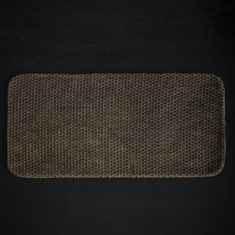 Miaozhu Xuan Retro Dwukolorowy Żakardowy Lniany Mata do Herbaty - Ręcznie Robiony Bieżnik Malowany Roślinnie do Chińskiego Wystroju Herbacianego