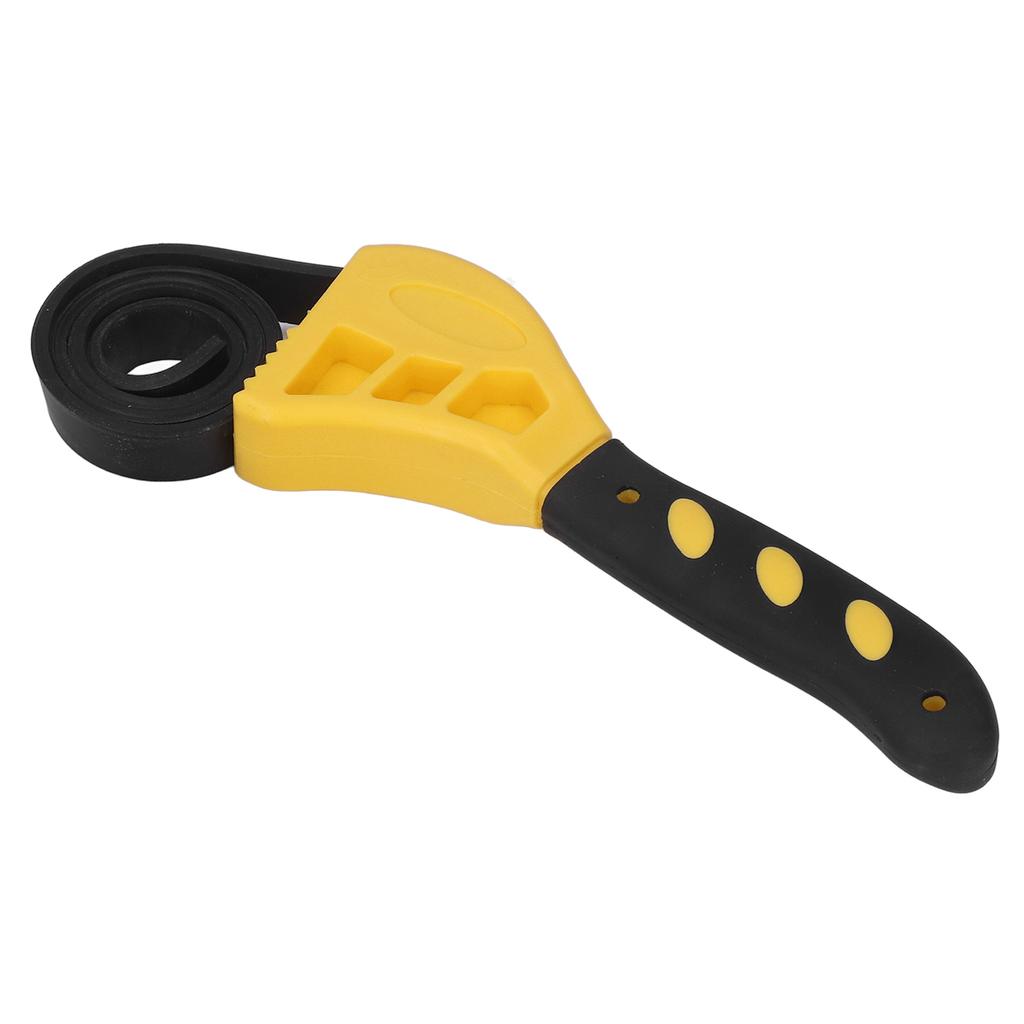2 Pcs Belt Wrench Multi Purpose Adjustable Rubber Strap Wrench 6in 8in for Car Maintenance Yellow