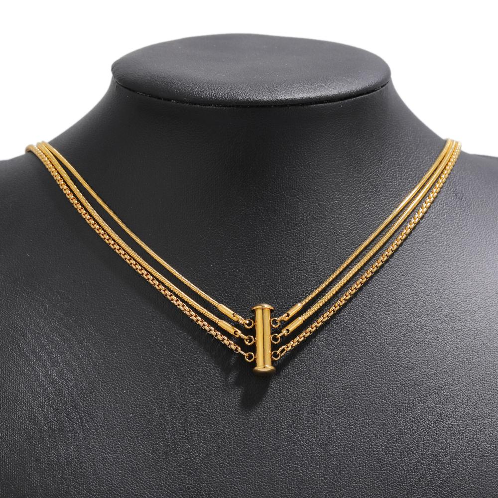 3 Stück Edelstahl 4 Schlaufen Magnetische Schieberöhre Verschlüsse Haken für DIY Lagenhalskette Schmuckherstellung Zubehör Armbandverbinder