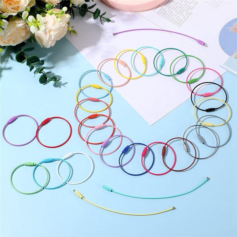 M-Modern-240PCS Steel Wire Key Ring Steel Cable Wire Key Chain Wire Keychain Cable Luggage Tag Loop Tag Cable Rings For Keys