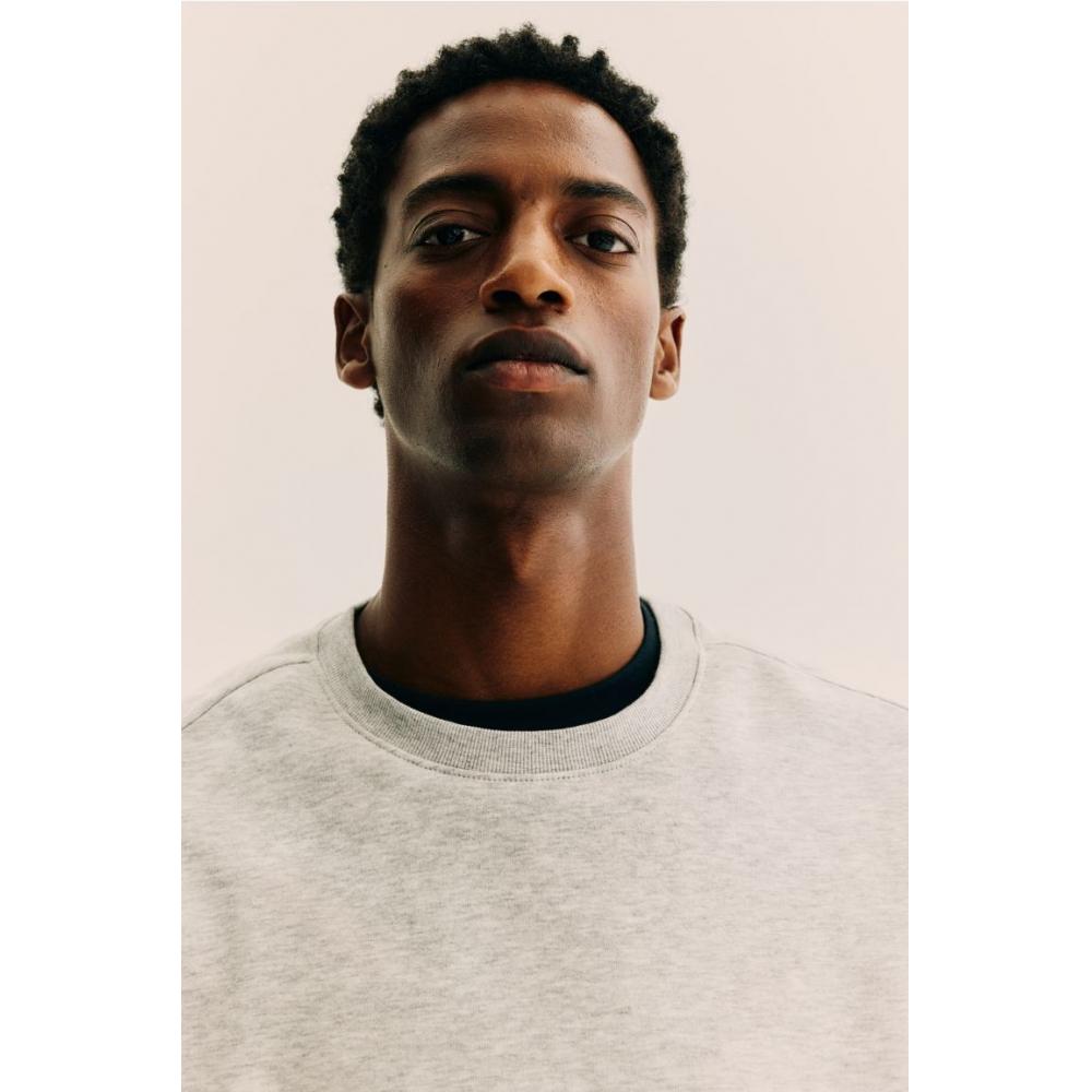 H M Loose Fit sweatsHirt ligHt Grey Melange