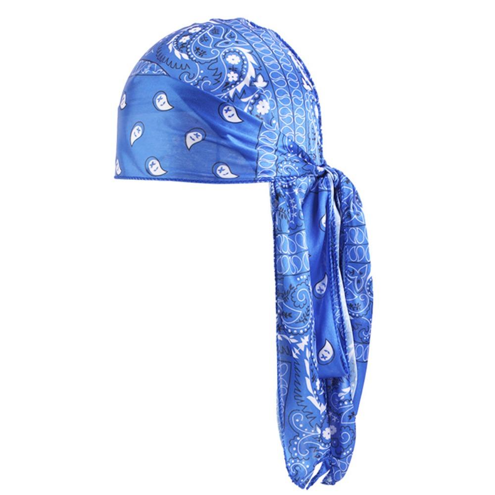Imitation Silk Long Tail Pirate Cap Amoeba Print Hip Hop  Hat Trends Men's Headscarf  Outdoor