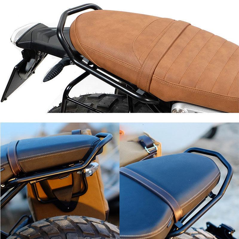 R NINE T Modified Rear Seat Luggage Rack with Tail Bag Bracket & Armrest Black Rear Armrest