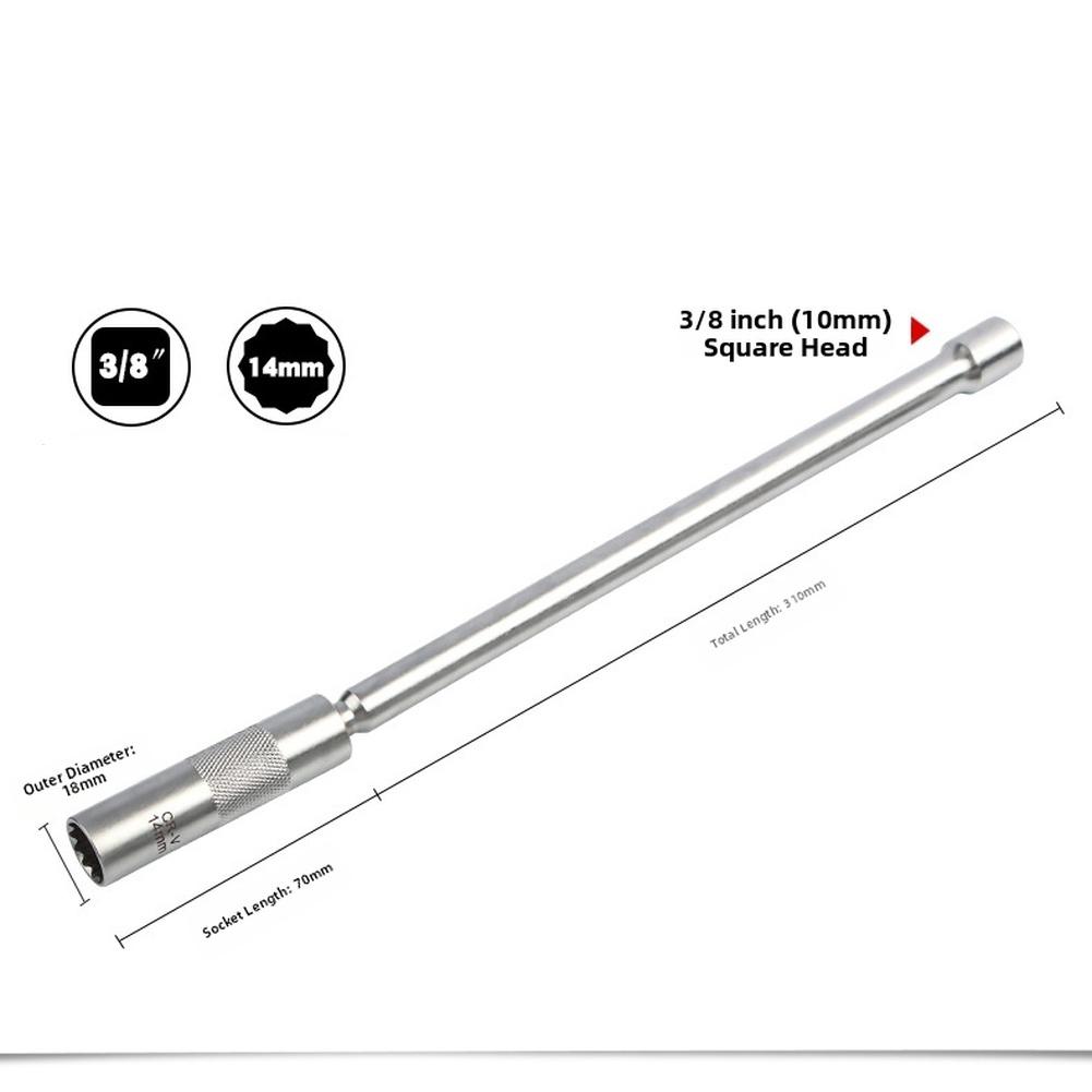 

Magnetic Retention Long Reach Socket 12-point Design Magnetic Ring Chrome Vanadium Steel High Universality Spark Socket
