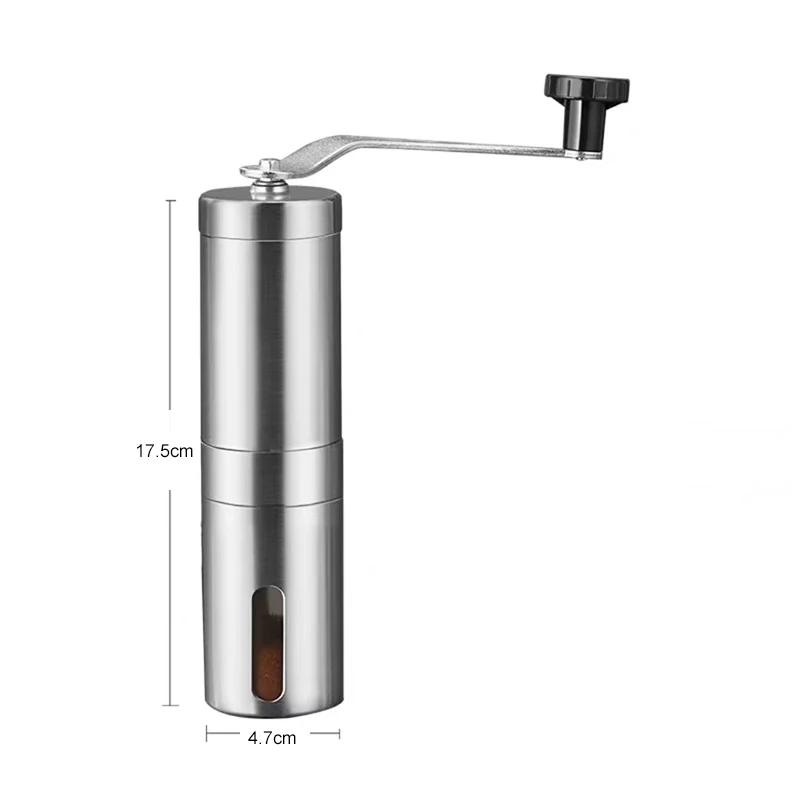 Stainless Home Portable Manual Coffee Grinder Hand Coffee Mill with Ceramic Burrs Adjustable Settings Portable Hand Crank Tools