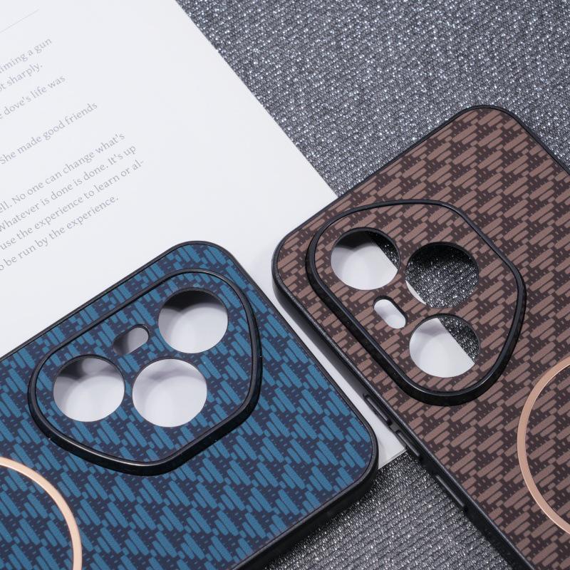 Magnetyczne etui ochronne na telefon Honor 400PRO - Wersja zagraniczna, Wzór trójkątny, Konstrukcja zapobiegająca upadkom