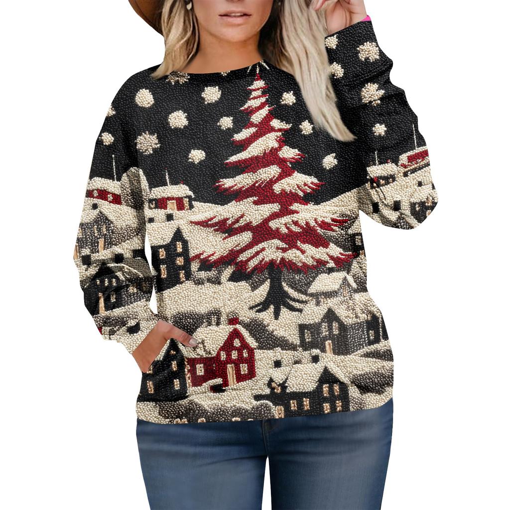Christmas Sweatshirts For Women Sweater Cute Shirt Fall Pullover Top