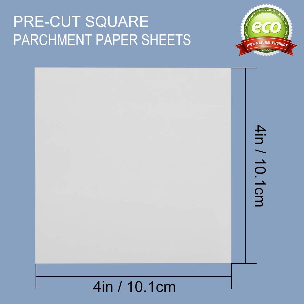 Parchment Paper Squares, 4x4 Inch, Set of 300, Small Hamburger Patty Paper/Nonstick Precut Square Baking Parchment for Separating Small Burger Patty,