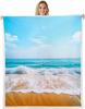 Nautical Sailboat Blanket Tropical Palm Tree Pattern Beach Decor Summer Throw Coastal Home Textile Ocean Theme Bedding