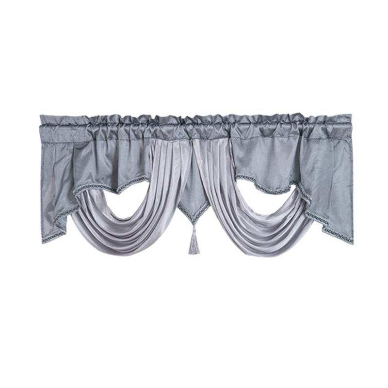 Wavy Design Window Valance with Fringes and Rod Pocket for Soft Light and Privacy In Bedrooms or Living Room Decoration