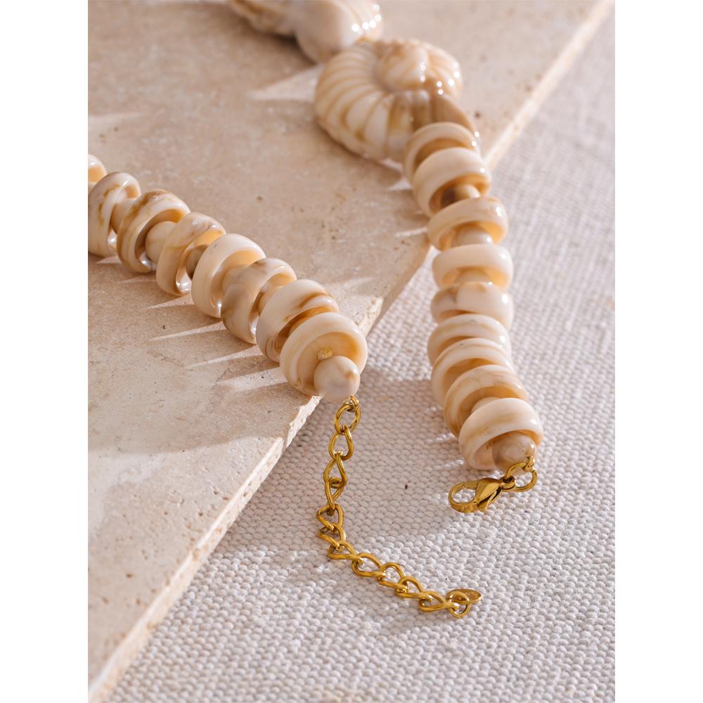 Eetit Ocean Style Resin Acrylic Conch Chain Necklace Summer Handmade Jewellery Stainless Steel Arrivals Fashion Jewelry