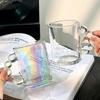 Clear Glass Mug With Handle Coffee Tea Water Daily Use Modern Minimalist Drinking Cup 350ml