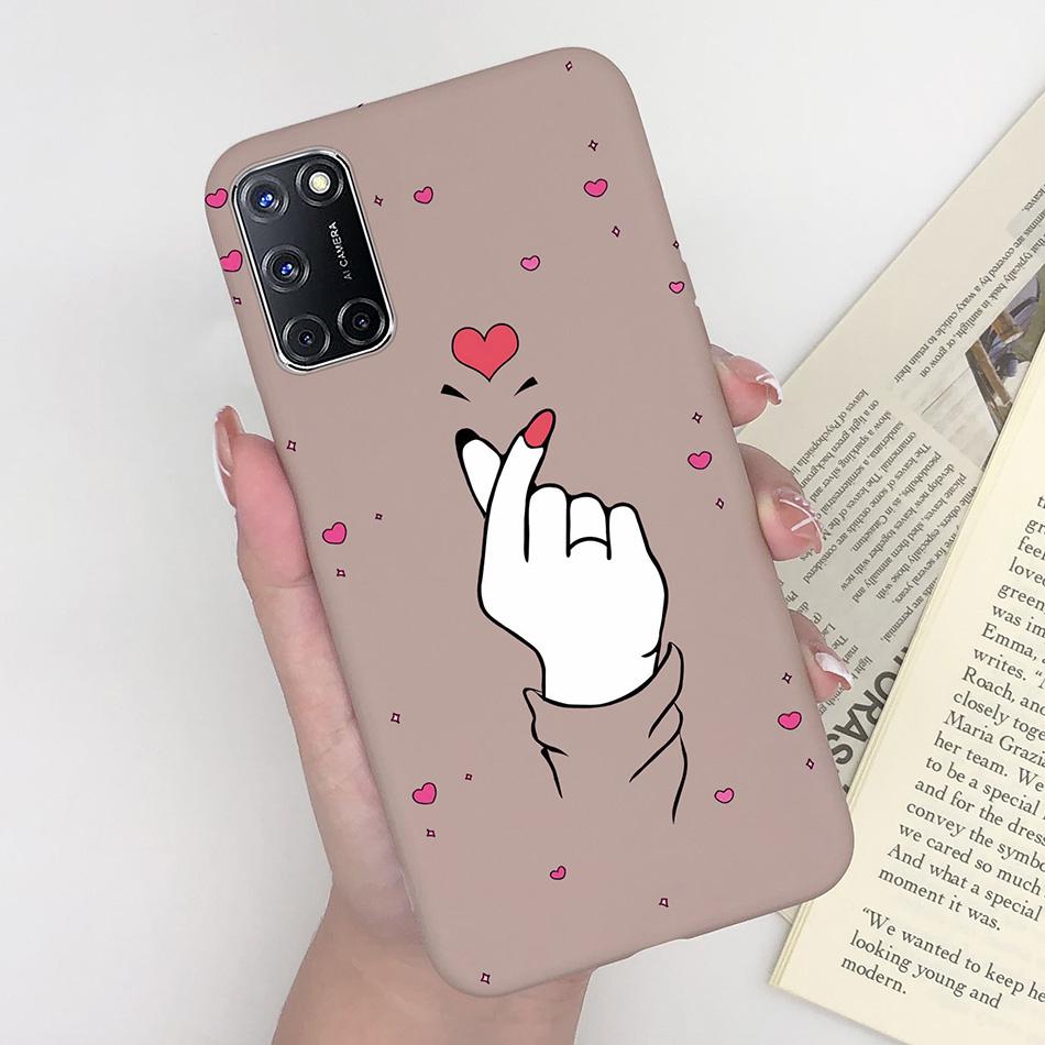 For Oppo A52 A72 A92 Case Cartoon Silicone Coque Heart Painted Cover For Oppo A72 A52 A 52 A 72 A 92 OppoA52 OppoA92 Phone Case