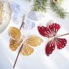 1PC Imitation Butterflies Party Fake Butterfly Branches Christmas Decor Christmas Decoration New Year 6 Colors