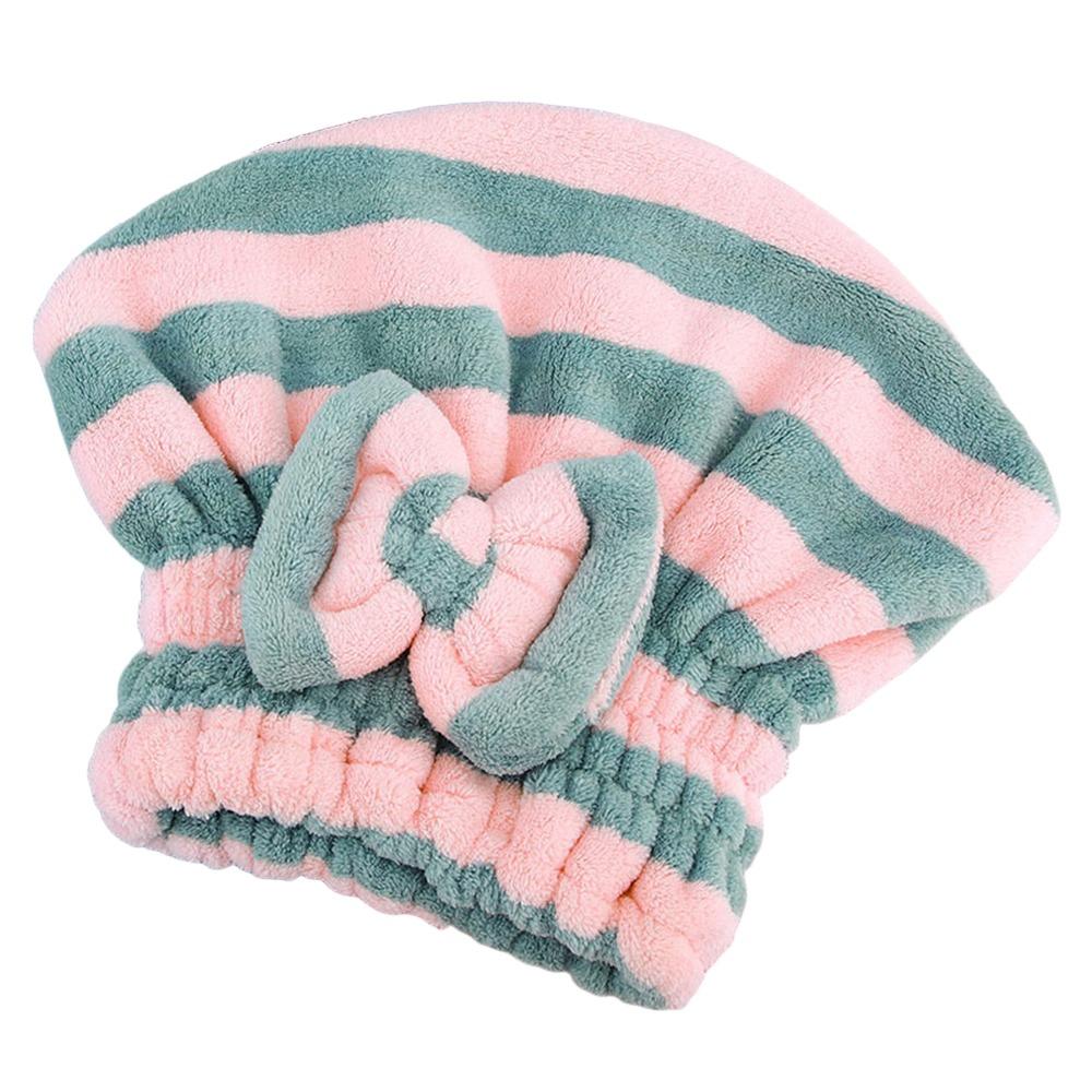 Thickened Soft Bow Hair Towel Wrap Microfiber Absorbent Hair Drying Cap Quick-Drying Shower Cap Hair