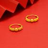 Vietnamese Ethnic Sand Gold Retro Brass Hoop Earrings for Women