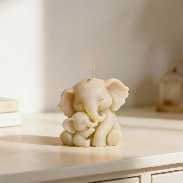 Hugging Elephant Epoxy Resin Silicone Mold For Candle Handmade Soap Food Safe Handmade Crafting Accessories