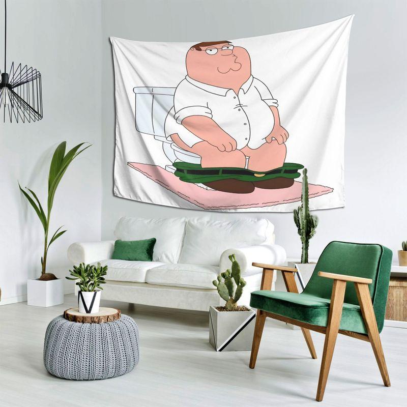 Toilet Man Tapestry American Anime Style, Quirky Wall Art for Dormitory Esports Room Background Decor