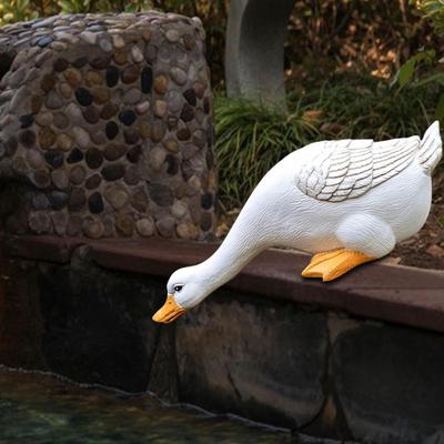 Cartoon-Gartenstatuen, Ente, handbemalt, Kunst, Tierfiguren, stehend, für Rasen, Outdoor, Indoor, Zuhause