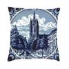Dutch Blue Delft Cushion Cover 40X40Cm Vintage Windmill And Bridge Art Pillow Case For Sofa Square Pillowcase Home Decorative