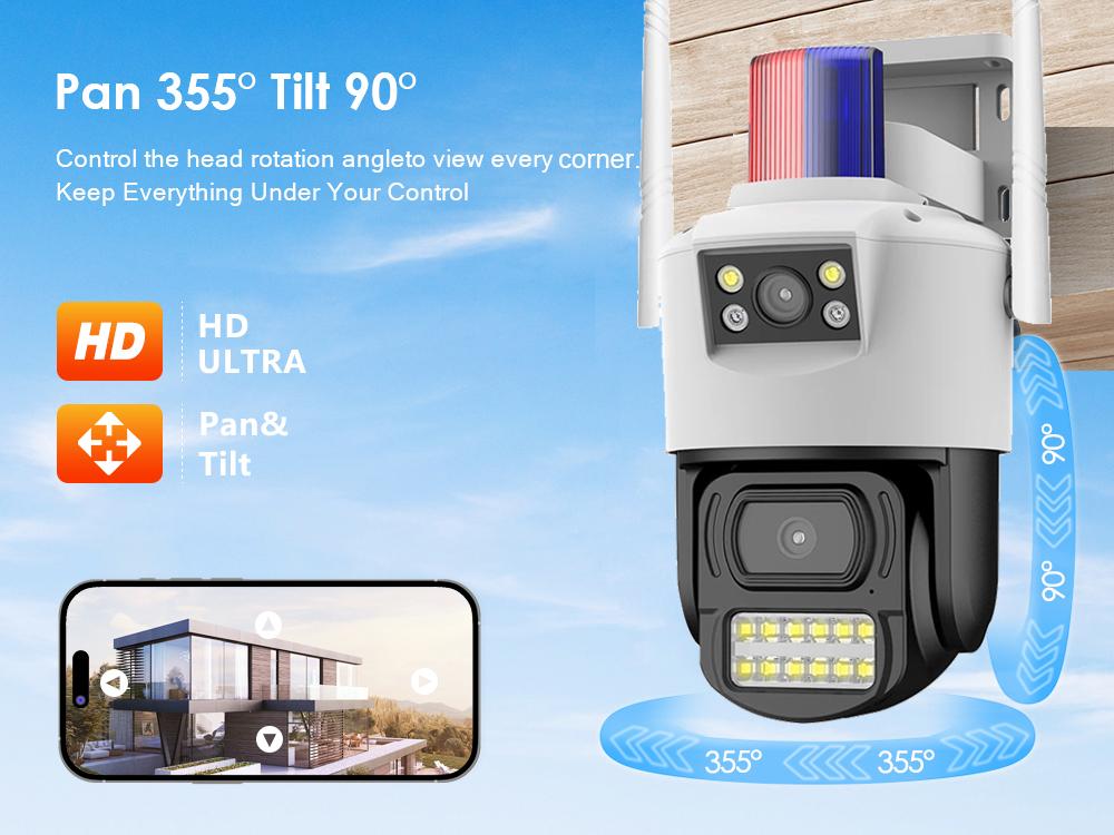 Nieuwe 4G Camera Sim-kaart 4K 8MP Dual Lens WIFI IP Camera Buiten IP66 Waterdichte Tweeweg audio AI Human Track Beveiliging