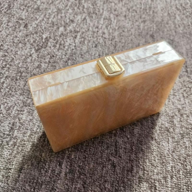 Square Shoulder Crossbody New Clutch Pearl Acrylic Evening Bag Handbags Small Chain Bags Women Transparent Elegant Luxury Brand