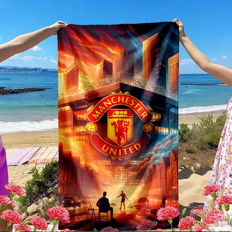 Manchester United F.C Print Beach Towel, Versatile Lightweight Absorbent Beach Towel for Pool Surf Yoga Bathroom, Perfect Birthday Holiday Gift