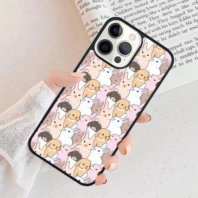 Bunny Rabbits Phone Case For iPhone 17 Air 15 16 Cover 11 13 14 Pro Max 12 Plus Max Fundas