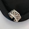 Adjustable Vintage Copper Ring With Intricate Motif Retro Bohemian Statement Jewelry Men Women
