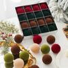 16pcs 6cm Christmas Hanging Balls Flocking Xmas Tree Ornaments  Wedding Party Supplies