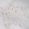 Shiny Jelly Butterfly Charming Golden Gradient Bowknot 5D Self Adhesive Nail Art Sticker Flower Petal Rhinestone Manicure Decals