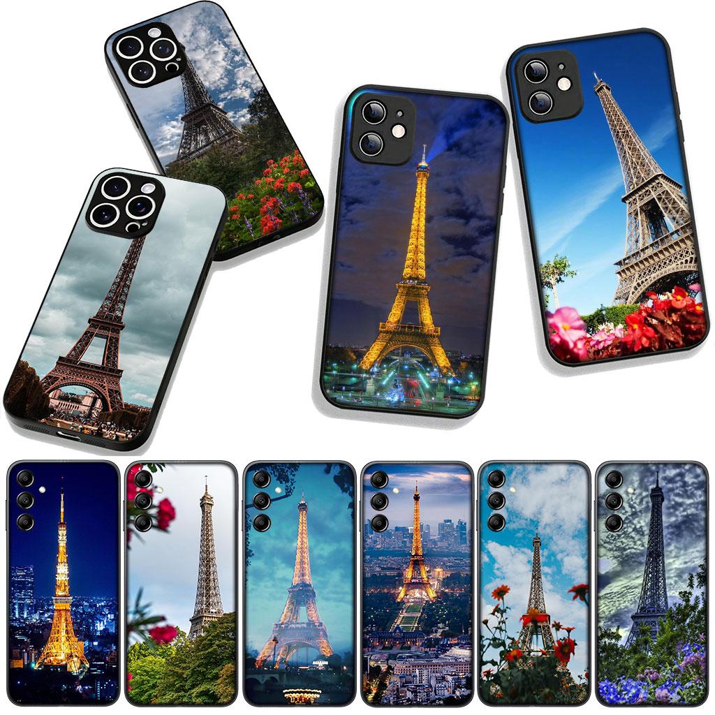 Love Paris Eiffel tower pink Phone Cover Case for Apple iPhone 16 15 14 Plus 13 12 Mini 17 Pro Max + ProMax 16E Air 16+ Casing