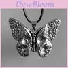 Gothic Skull Butterfly Pendant Necklace With Alloy Chain For Men And Women