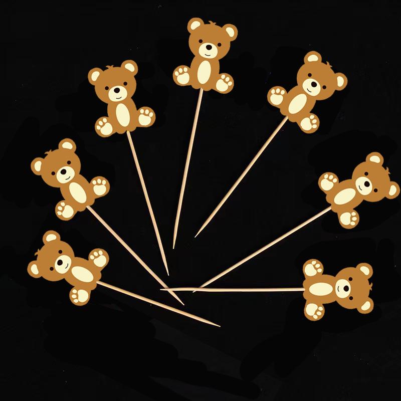 Bear-Themed Cake Topper for Carnival Party Desserts