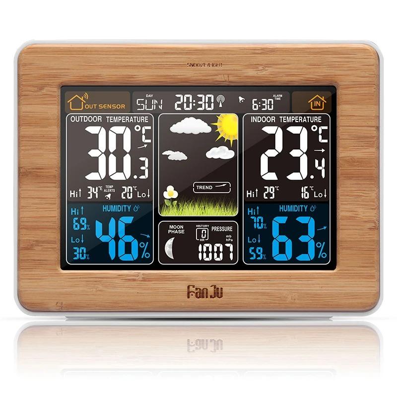 Wireless Weather Station Air Pressure Electronic Forecast Indoor Outdoor Sensor Thermometer Hygrometer Digital Alarm Clock