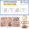 Solid Pure Copper Flat Washers Gasket Seal Ring M5 M6 M8 M10 M12 M14 M16 Metric Crush Washers For Sump Plug Oil Pipe Boat Repair Oil Drain Plugs 3