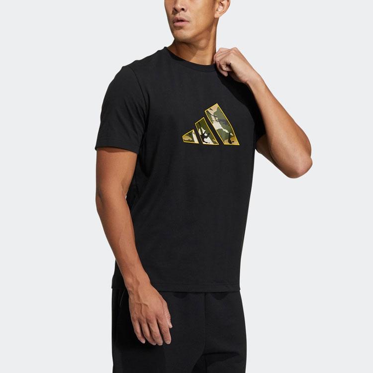 Adidas Camo Print Logo T-Shirt Men Tops Black GP0851