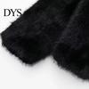 Individual Style Coat Auutmn Winter Lady Cardigan Faux Fur Thickened Plush Turn-down Jacket Collar Pure Color Long Sleeves Solid Women