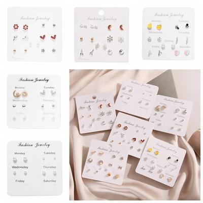 Oorbellen 6 Paren / Set Elegante Charm Oorbellen Temperament Elegante Oorbellen Dames Sieraden Cadeaus