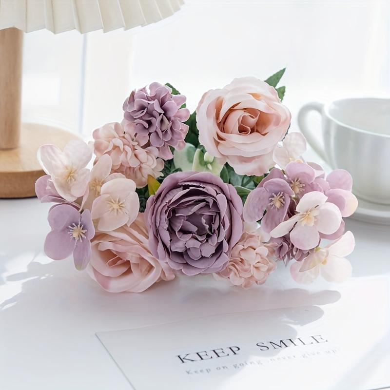 Peony Rose Hydrangea Wedding Decoration Dining Table Photography Props Artificial Fake Flower Factory Party Vase Arrangement
