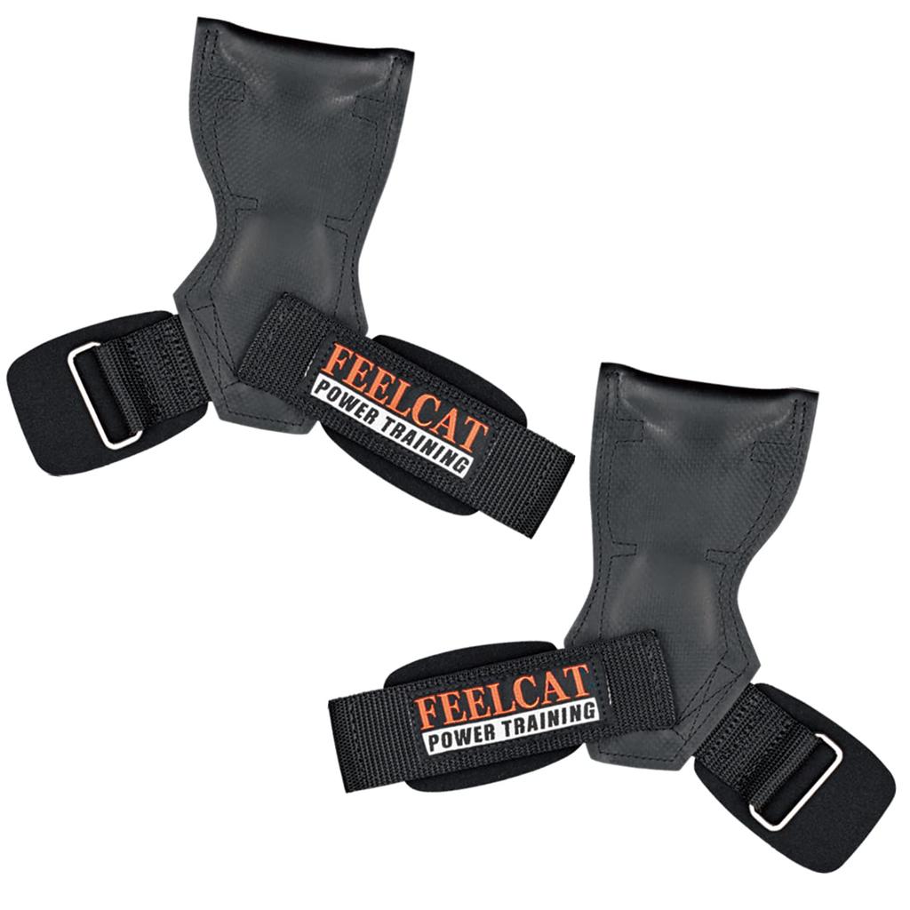 FEELCAT Power Grip PRO, Non-Slip Rubber, 300kg Strength, Weight Training Grip Strengthener [For Beginners To Professionals] (M, Black)