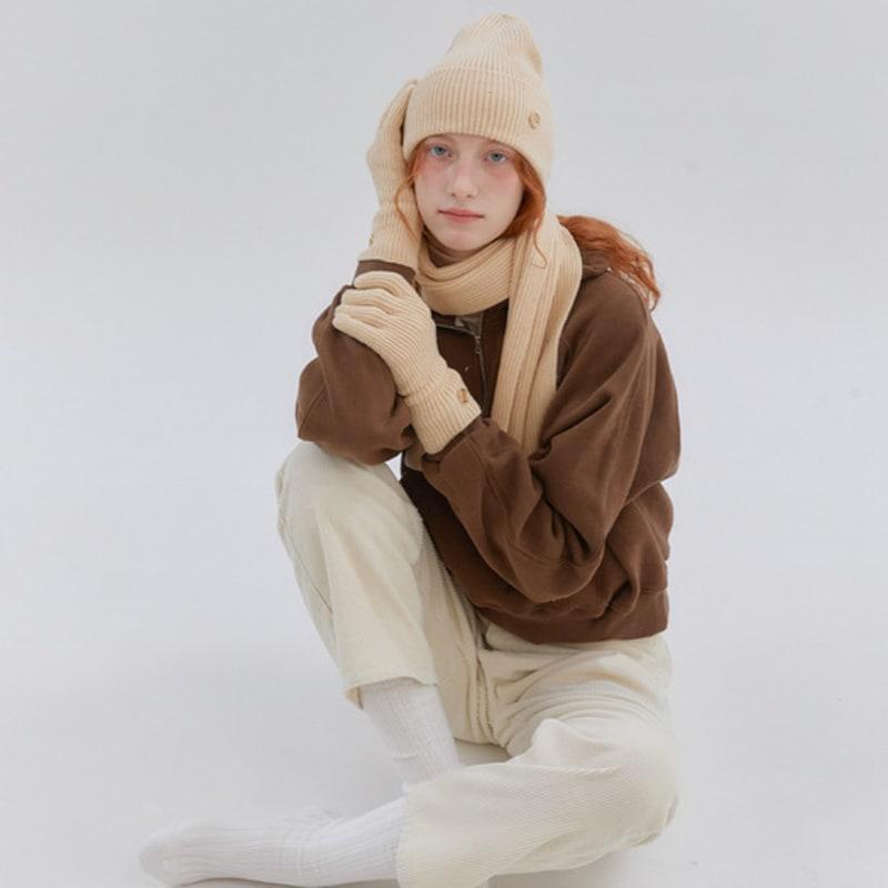 ANOETIC ANC BEANIE & MUFFLER & GLOVES set_BUTTER