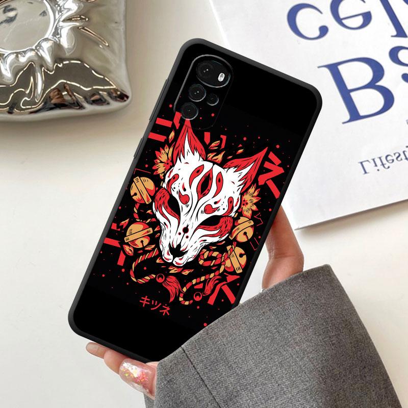 Samurai Oni Mask Case for Motorola Moto G60 G9 Power Lite G31 G32 G200 G52 G72 G50 G30 G51 G71 5G G22 Cover TPU Soft
